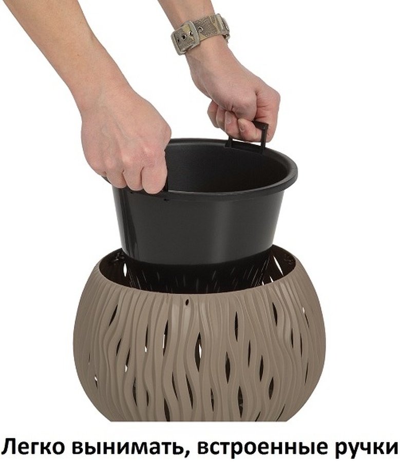 Кашпо SANDY Bowl d29см h19,5см антрацит DSK290-S433 фото в интернет-магазине meandhome.ru