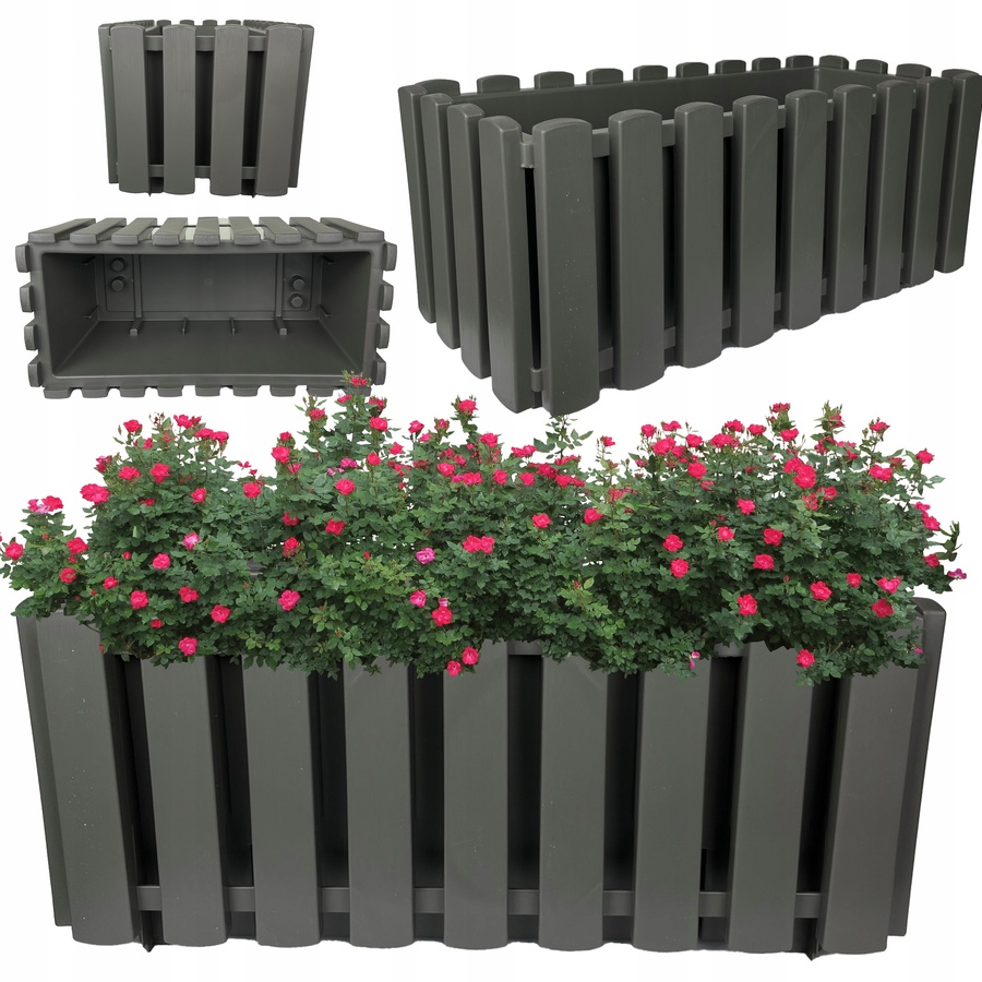 Ящик балконный Boardee Fence 58х18х16см серый камень DDEF600 фото в интернет-магазине meandhome.ru