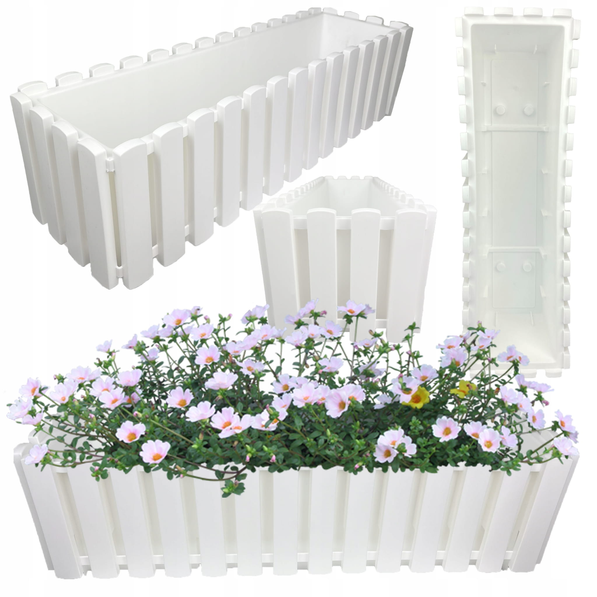 Ящик балконный Boardee Fence 58х18х16см белый DDEF600 фото в интернет-магазине meandhome.ru