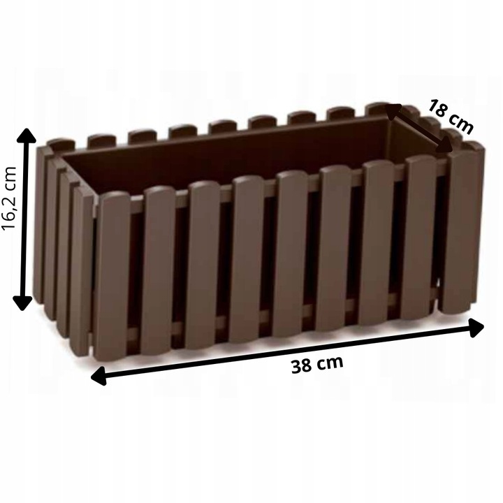 Ящик балконный Boardee Fence 38х18х16см антрацит DDEF400 фото в интернет-магазине meandhome.ru
