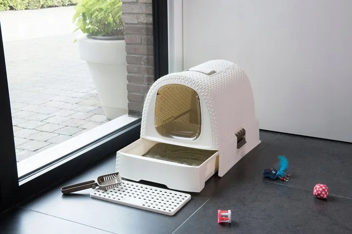 Туалет домик для кошек Curver Pet Life кремовый, коричневый 198849 фото в интернет-магазине meandhome.ru