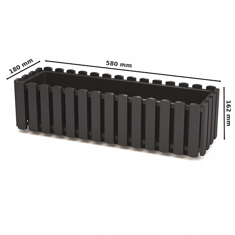 Ящик балконный Boardee Fence 58х18х16см антрацит DDEF600 фото в интернет-магазине meandhome.ru