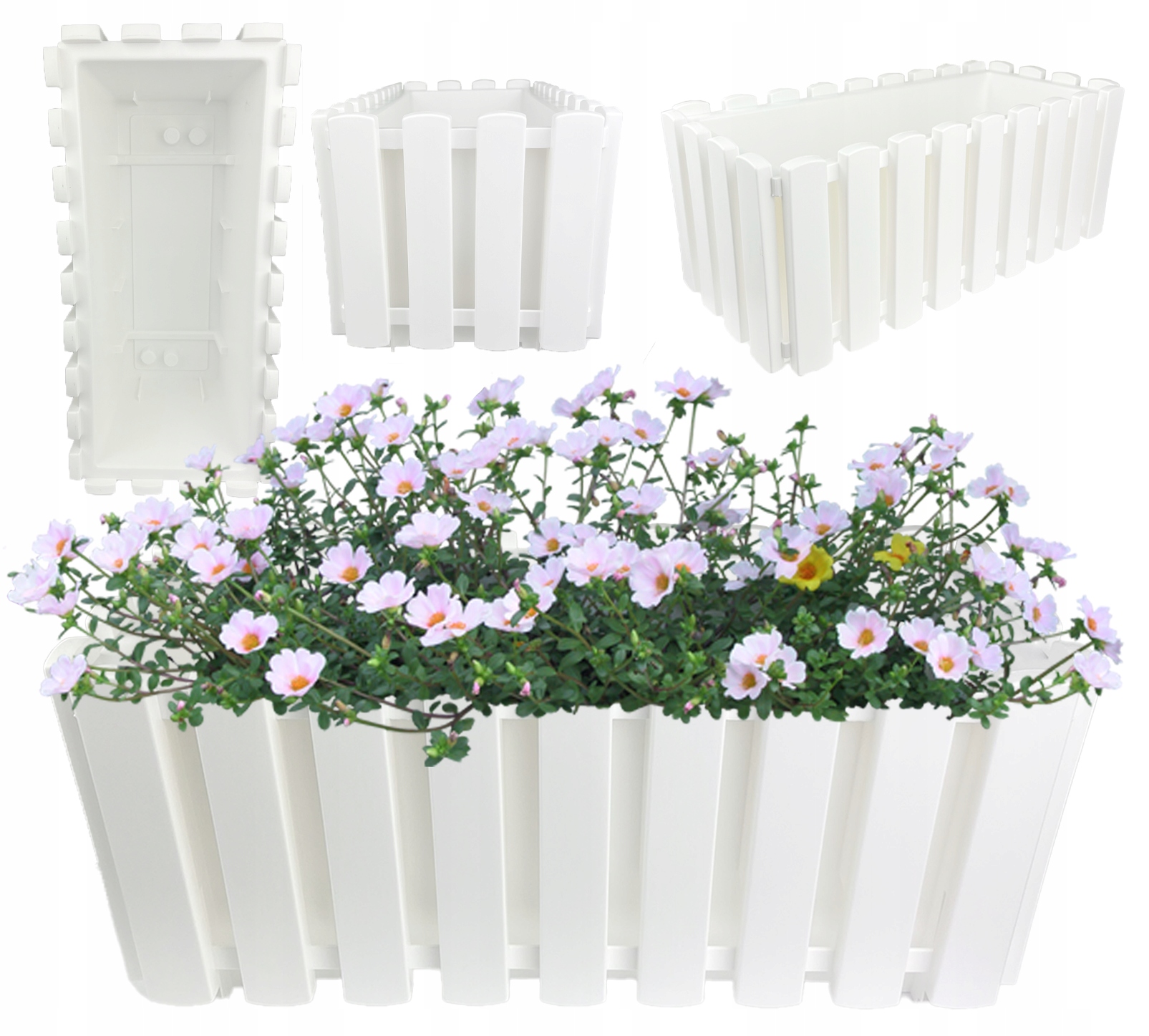 Ящик балконный Boardee Fence 38х18х16см DDEF400-S449 белый фото в интернет-магазине meandhome.ru