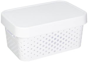 Ящик для хранения Infinity 4,5л с крышкой белый перфорированный CURVER 229162 Ящик для хранения Infinity 4,5л с крышкой белый перфорированный CURVER 229162