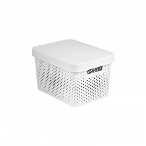 Ящик для хранения Infinity 17л с крышкой белый перфорированный CURVER 229153