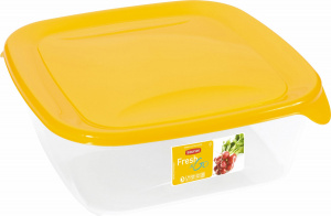 Контейнер для СВЧ квадратный Fresh&Go 0,8л жёлтый, прозрачный CURVER 182268