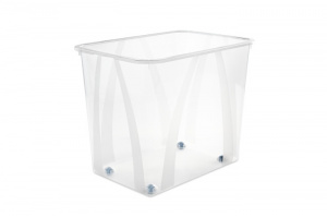 Ящик для хранения LONA 70л на колесах прозрачный ROTHO 1047300096 Ящик для хранения LONA 70л на колесах прозрачный ROTHO 1047300096