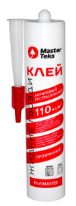MasterTeks PM клей акриловый ЖГ 110 кг/м2 экстрасильный 0,33 прозрачный картридж 9753119 (упак.12шт)