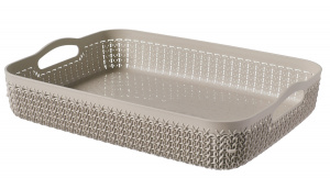 Лоток пластиковый для мелочей Knit A4 4,5л коричневато-серый CURVER 234674 Лоток пластиковый для мелочей Knit A4 4,5л коричневато-серый CURVER 234674