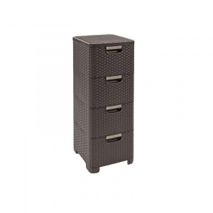 Комод пластиковый с ящиками Style 4х14л темно-коричневый CURVER 209906