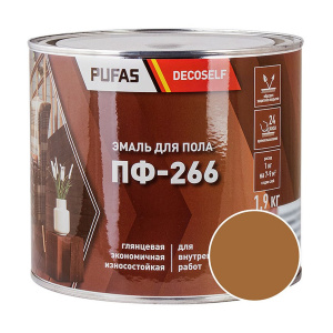 Эмаль для пола ПФ-266 PUFAS Decoself 1,4л / 1,9кг золотисто-коричневая 206745