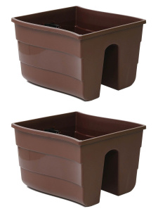 Ящик балконный FALA двусторонний на перила 30см 2488-013 коричневый 2шт