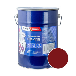 Эмаль ПФ-115 PUFAS Decoself 3,7л / 5кг вишневая Эмаль ПФ-115 PUFAS Decoself 3,7л / 5кг вишневая