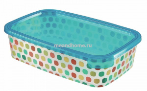 Контейнер для СВЧ прямоугольный Deco Chef 1л рисунок Разноцветные кружки CURVER 221965