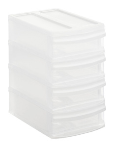 Ящик для хранения Systemix Tower Quattro XS 4 секц. стекируемый прозрачный ROTHO 1114700096