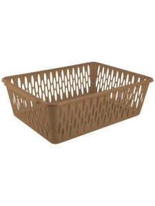 Корзинка пластиковая Light M 300х195х95мм BranQ кофейная Корзинка пластиковая Light M 300х195х95мм BranQ кофейная