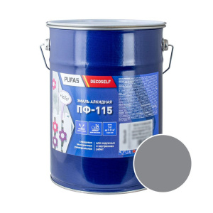 Эмаль ПФ-115 ГОСТ PUFAS Decoself 3,7л / 5кг светло-серая