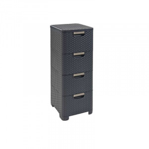 Комод пластиковый с ящиками Style 4х14л темно-серый CURVER 213701