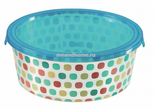Контейнер для СВЧ круглый Deco Chef 1,2л рисунок Разноцветные кружки CURVER 221962