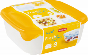 Набор контейнеров для СВЧ Fresh&Go 0,25 +0,8 +1,7л жёлтый, прозрачный CURVER 182207