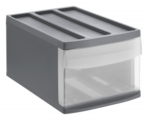 Ящик для хранения Systemix Mono M 1 секция стекируемый прозрачный/антрацит ROTHO 1114308853 Ящик для хранения Systemix Mono M 1 секция стекируемый прозрачный/антрацит ROTHO 1114308853