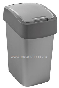 Ведро для мусора Flip Bin 25л серебристый, графитовый CURVER 186157