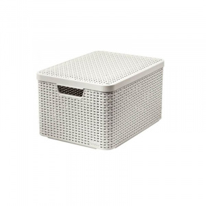 Ящик корзина для хранения Style Rattan L 30л кремовый с крышкой CURVER 205862 Ящик корзина для хранения Style Rattan L 30л кремовый с крышкой CURVER 205862