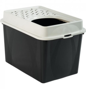 Туалет для кошек Berty ECO с верхним входом белый, черный ROTHO 40046