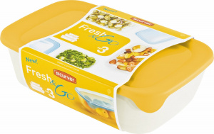 Набор контейнеров для СВЧ Fresh&Go 2 +1 +0,5л синий, прозрачный CURVER 182602
