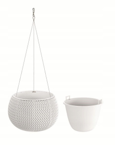 Кашпо SPLOFY BOWL d24см h16см 2,3л  с подвесами белый DKSP240WS-449