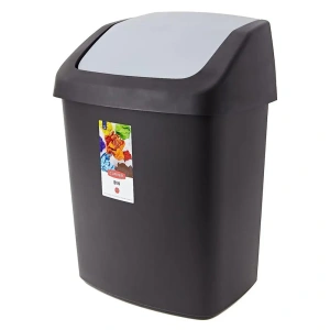 Ведро для мусора Swing Top 15л черный, серый CURVER 229420