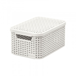 Ящик корзина для хранения Style Rattan S 6л кремовый с крышкой CURVER 205840 Ящик корзина для хранения Style Rattan S 6л кремовый с крышкой CURVER 205840