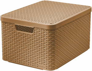 Ящик корзина для хранения Style Rattan L 30л светло-коричневый с крышкой CURVER 211540 Ящик корзина для хранения Style Rattan L 30л светло-коричневый с крышкой CURVER 211540