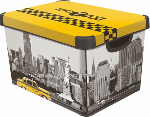 Коробка для хранения Deco's Stockholm L 22л CURVER 213238 рисунок NYC TAXI  Коробка для хранения Deco's Stockholm L 22л CURVER 213238 рисунок NYC TAXI