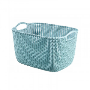 Корзина для хранения Knit L 19л 400х300х230мм прямоугольная голубой CURVER 226380 Корзина для хранения Knit L 19л 400х300х230мм прямоугольная голубой CURVER 226380