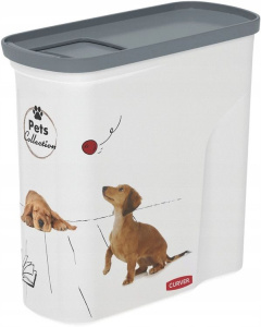 Контейнер для сухого корма Pet Life 2л белый, рисунок Собаки CURVER 254870