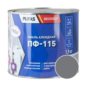 Эмаль ПФ-115 PUFAS Decoself 1,4л / 1,9кг серая Эмаль ПФ-115 PUFAS Decoself 1,4л / 1,9кг серая