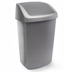 Ведро для мусора Swing Top 15л серебро,графит CURVER 167908