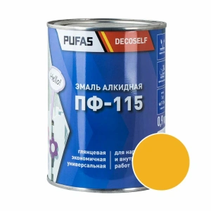 Эмаль ПФ-115 PUFAS Decoself 0,67л / 0,9кг желтая 200170