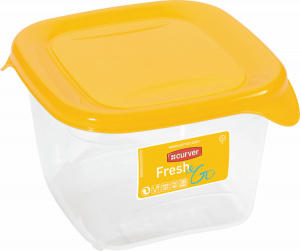 Контейнер для СВЧ квадратный Fresh&Go 0,45л жёлтый, прозрачный CURVER 182243