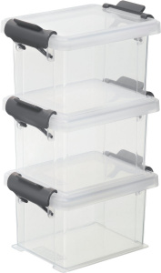 Набор контейнеров для хранения FUNCENTRE 3х0,15л прозрачный, антрацит ROTHO 6456008853 Набор контейнеров для хранения FUNCENTRE 3х0,15л прозрачный, антрацит ROTHO 6456008853