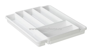 Лоток для столовых приборов раздвижной Domino белый ROTHO 1752501100
