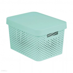 Ящик для хранения Infinity 17л с крышкой мятный перфорированный CURVER 241854 Ящик для хранения Infinity 17л с крышкой мятный перфорированный CURVER 241854